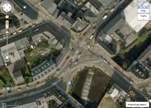 a screen shot of Hillsborough corner (crossroads) from google maps